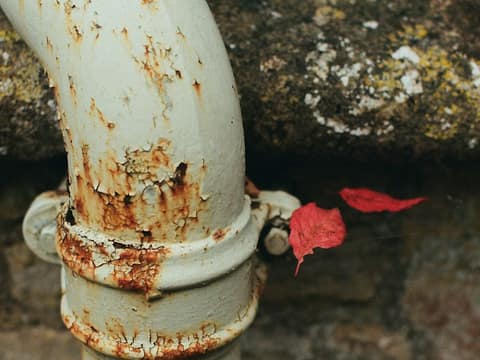 Rusted downspout joint